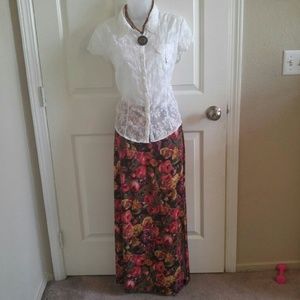 Long Floral Skirt