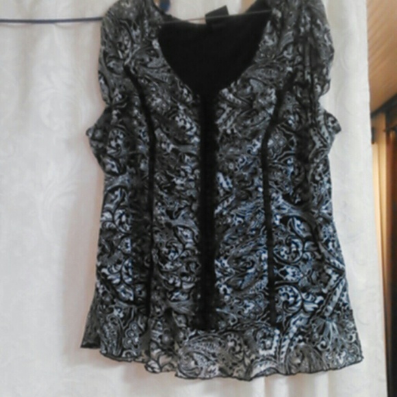 Black and cream lacy top