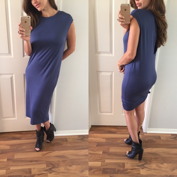 🏴• Clearance/Last • Navy Blue Knot Me Up Dress - Picture 2 of 4