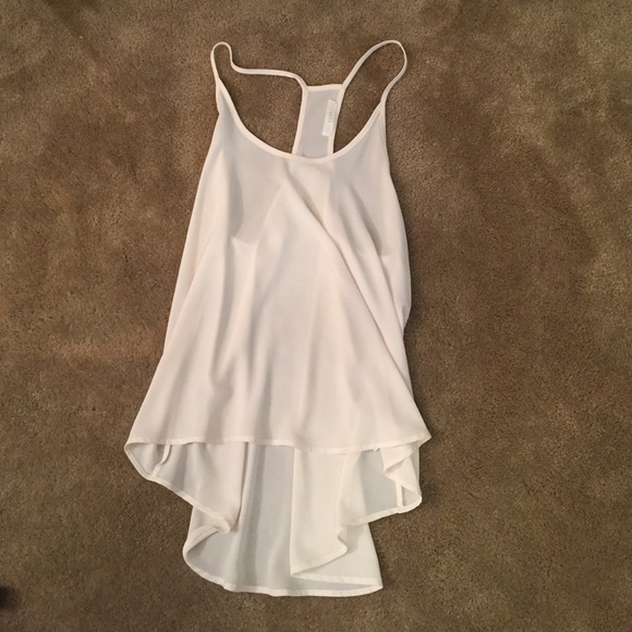 Sheet off white silk tank top