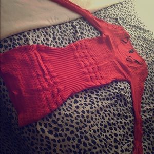Red knit bodycon dress by Marciano
