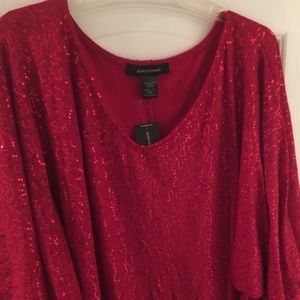 Batwing Cape Sparkly Blouse