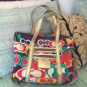 Coach Poppy Multicolored Shoulder Bag