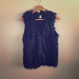 Black fur vest