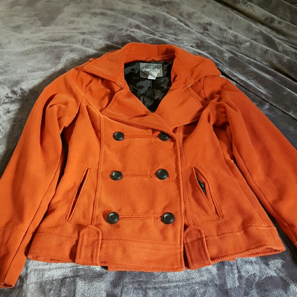 Like New! Charlotte Russe peacoat in burnt orange