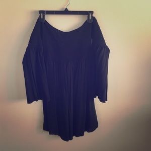 Black off-the shoulder minidress