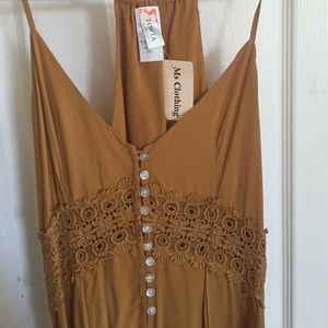 Golden Crochet Maxi Dress