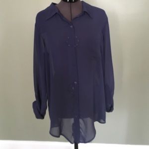Jessica Simpson navy button up top