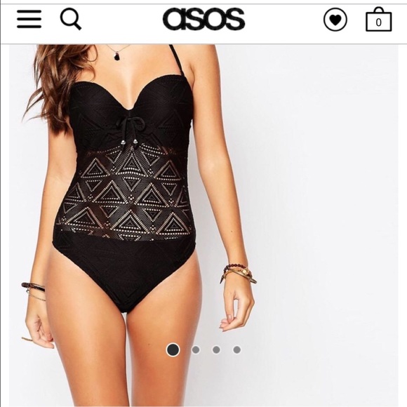 32 dd black crochet bathing suit. Nwt