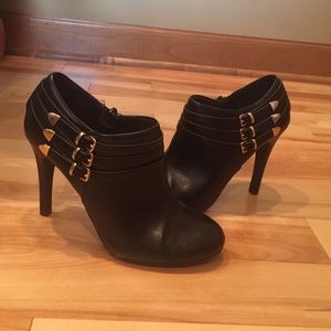 Black heeled booties