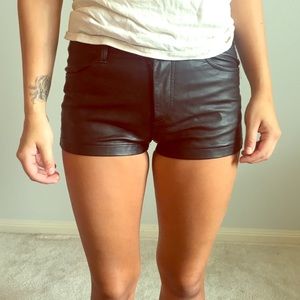 Leather shorts