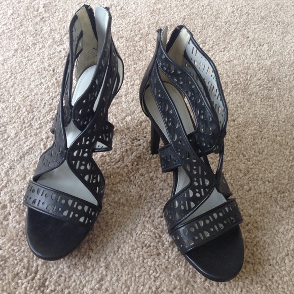 Calvin Klein high heels black leather 6