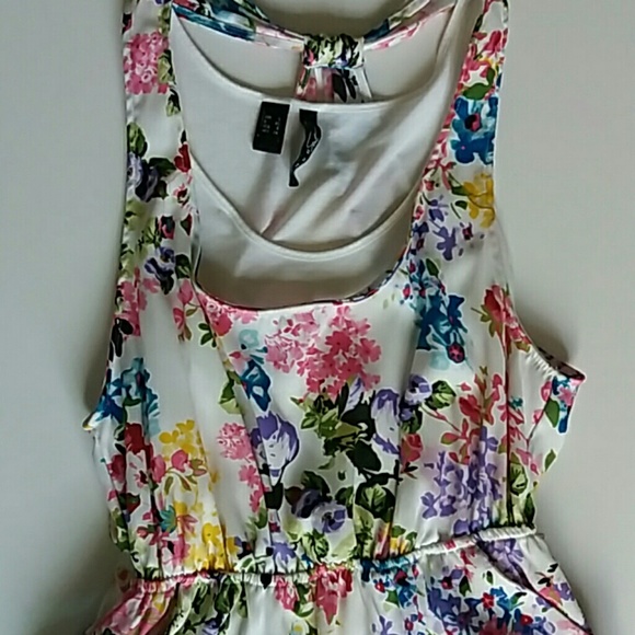 Mango White & Floral Print Summer Dress M