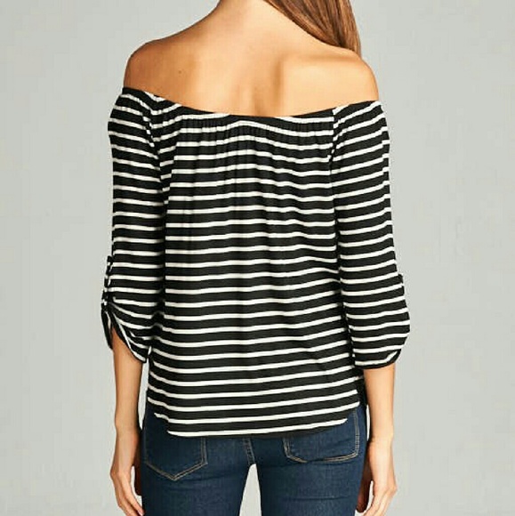 LAST ONE* Off the Shoulder Jersey Top - Picture 2 of 4