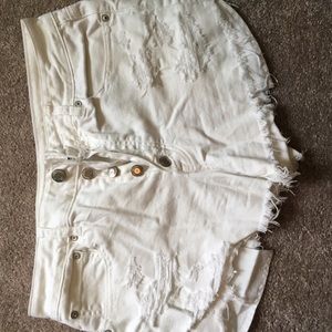 White American Eagle High Waisted Shorts