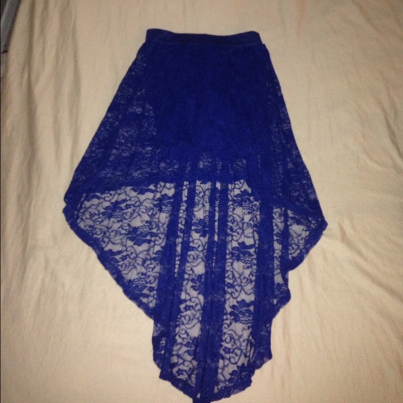 High low dark blue skirt