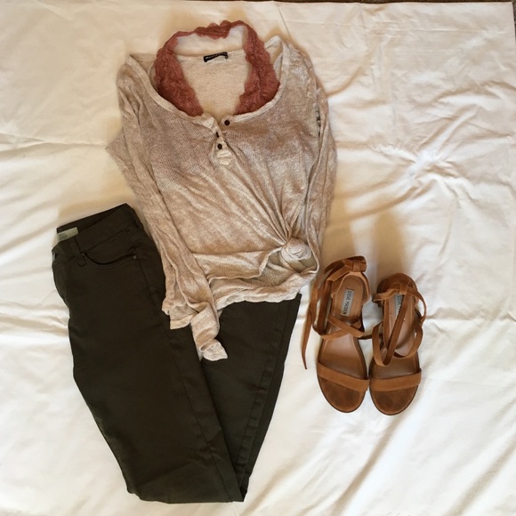 Topshop army green skinny jeans
