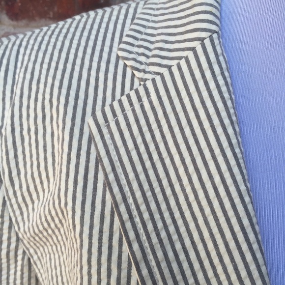 Vintage J. Crew Seersucker Blazer Jacket Sz 2 - Picture 3 of 4
