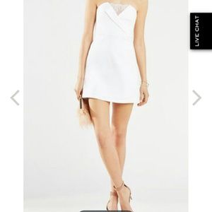 Bcbg white lace mini dress