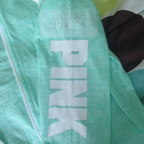 NWT VS PINK MINT FULL ZIP JACKET WITH POCKETS - Picture 2 of 4
