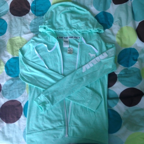 NWT VS PINK MINT FULL ZIP JACKET WITH POCKETS - Picture 4 of 4