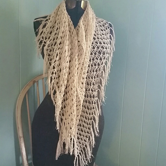 Fringe Triangle Scarf and Shawl - Picture 4 of 4