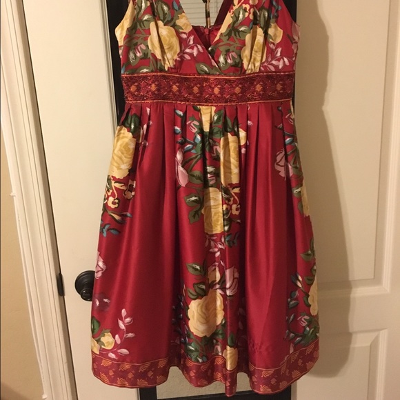 Silky red dress