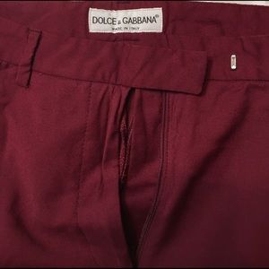 Dolce and Gabbana Burgundy cuffed Trousers