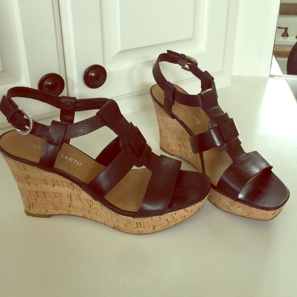 Franco Sarto black wedges