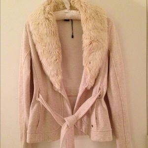 Fur wrap cardigan
