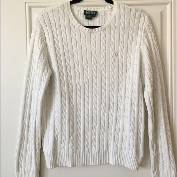 White Ralph Lauren Cable Knit Sweater