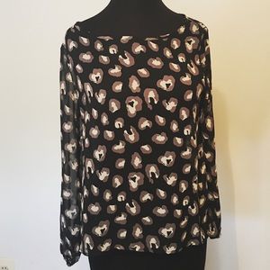 Black Leopard Blouse