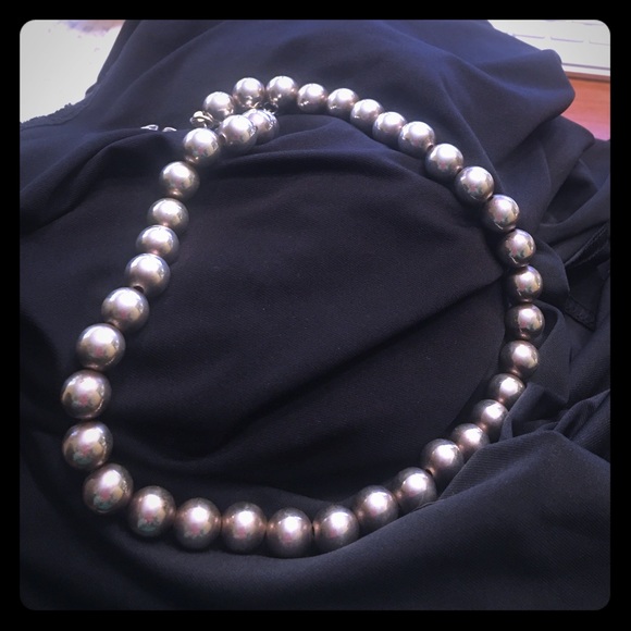 Silver bead necklace