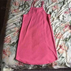 Coral halter neck dress