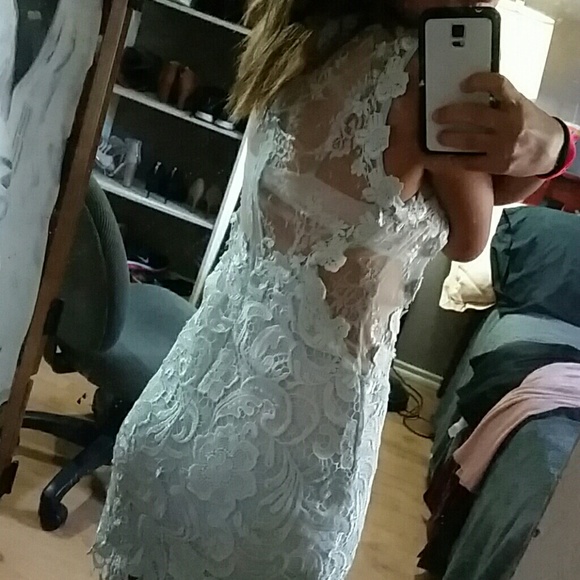 Light blue mesh dress.  Only worn once - Picture 3 of 4