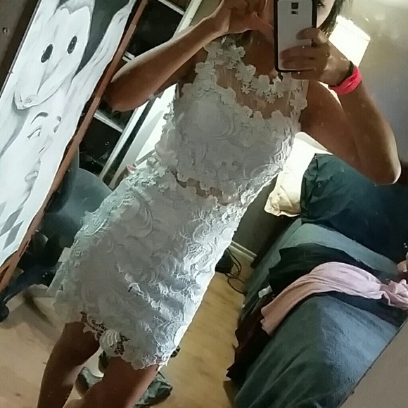 Light blue mesh dress.  Only worn once - Picture 4 of 4