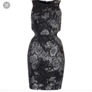 Black and silver snake print topshop bodycon mini.