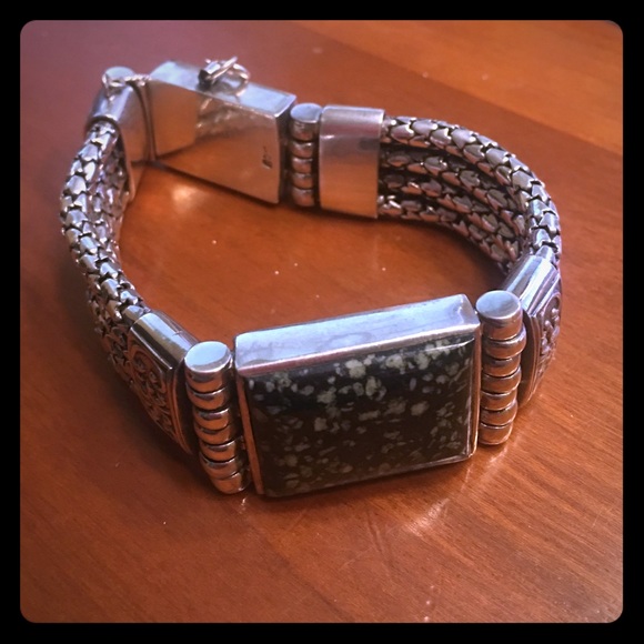 Silpada bracelet silver and stone