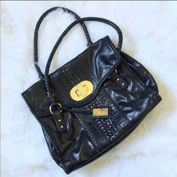Authentic Badgley Mischka Black Leather Purse