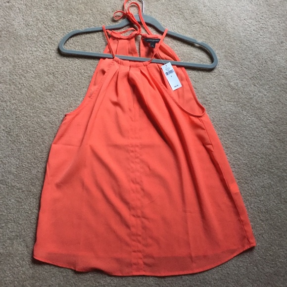 Orange Banana Republic high neck sleeveless top.