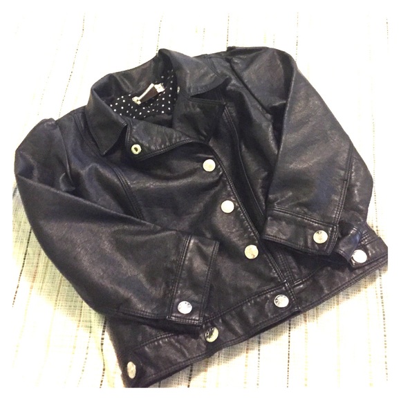 Kid's motto leather jacket