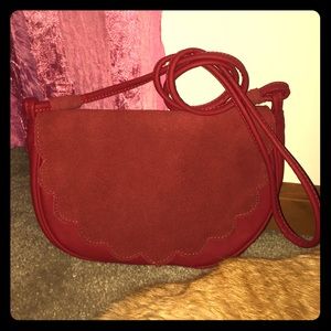 Red cross body purse