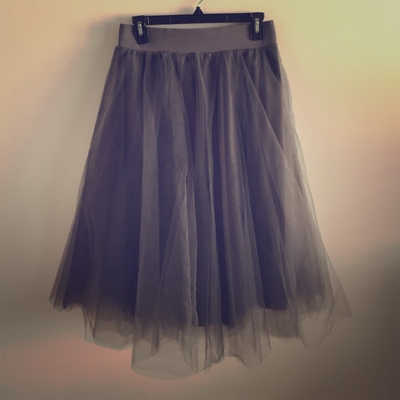Tulle mid-length high-waisted tutu skirt