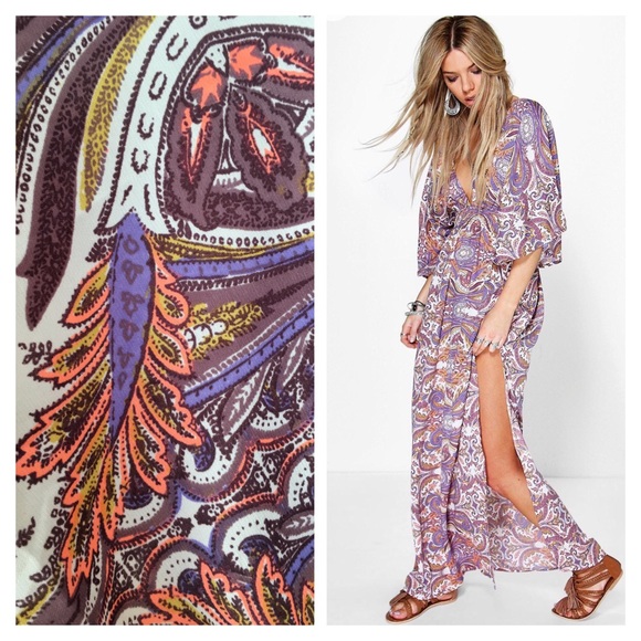 Paisley print kimono dress - Picture 4 of 7