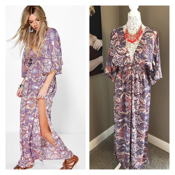 Paisley print kimono dress - Picture 2 of 7