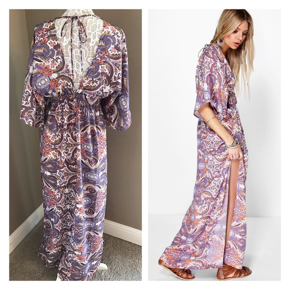 Paisley print kimono dress - Picture 5 of 7