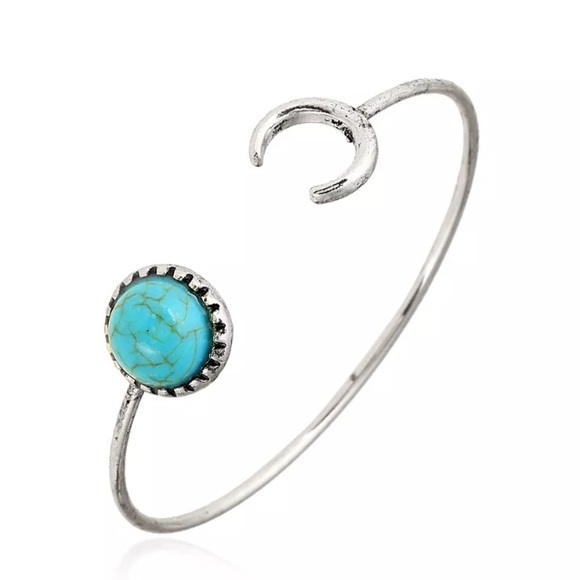 NEW lunar moon turquoise bracelet cuff LF  jewelry - Picture 2 of 2