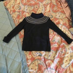 Talbots Grey Patterned Collared Sweater