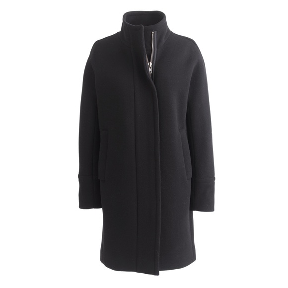 J Crew Stadium Cloth Cocoon Coat Black 4P