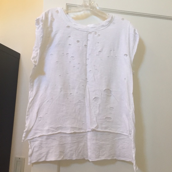 Distressed White T-shirt